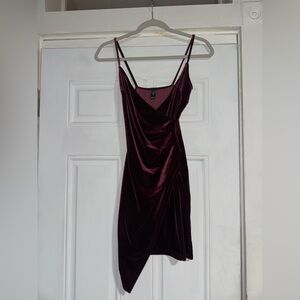 Windsor Deep Burgundy Velvet Mini Dress
